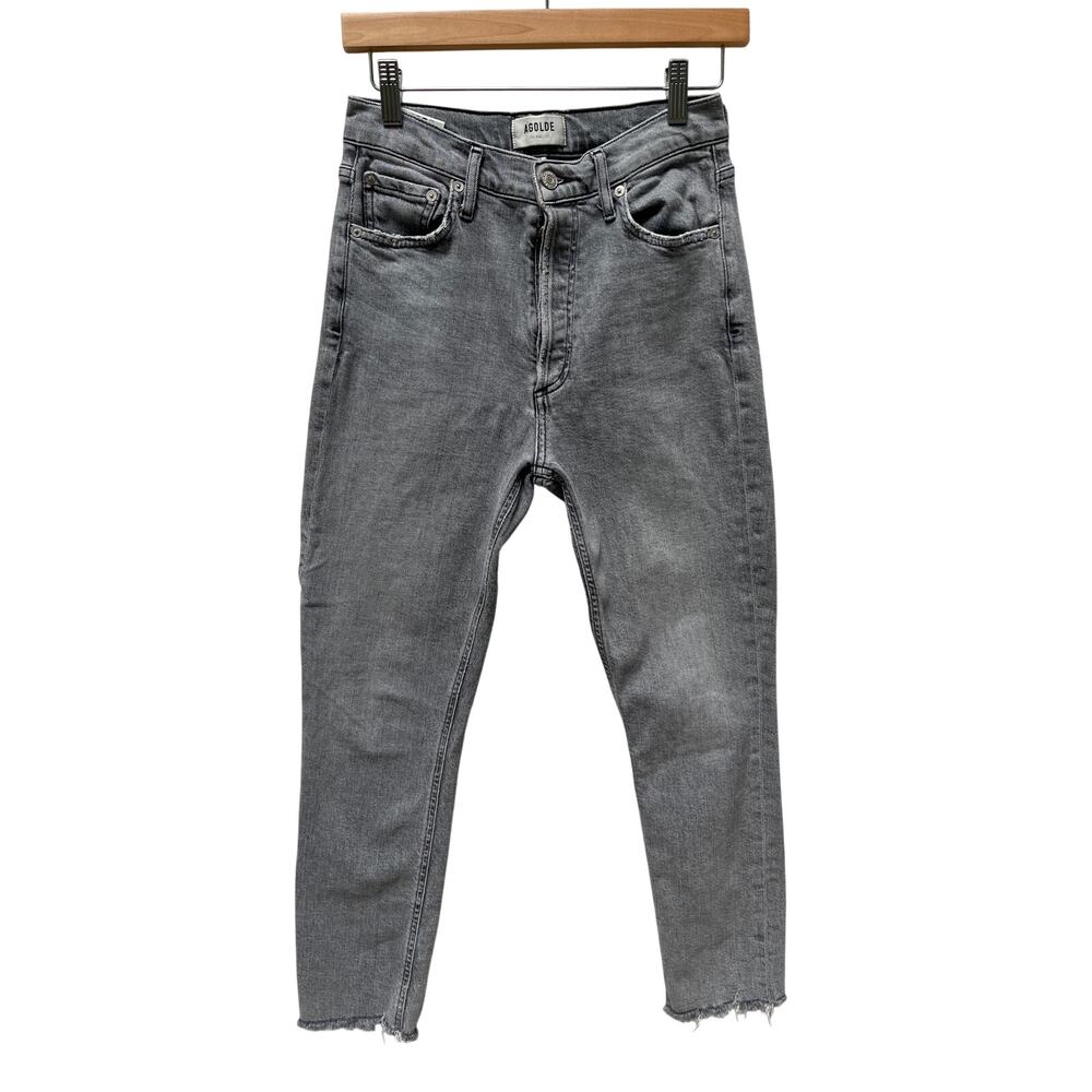 Agolde Nico Denim Jeans Size 26 Gray    Ankle raw hem